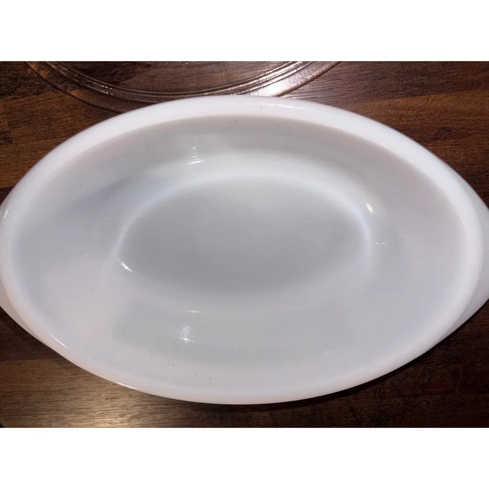 Vintage Ovenware Green Flowers Oval Casserole Dish with Lid 1 Qt